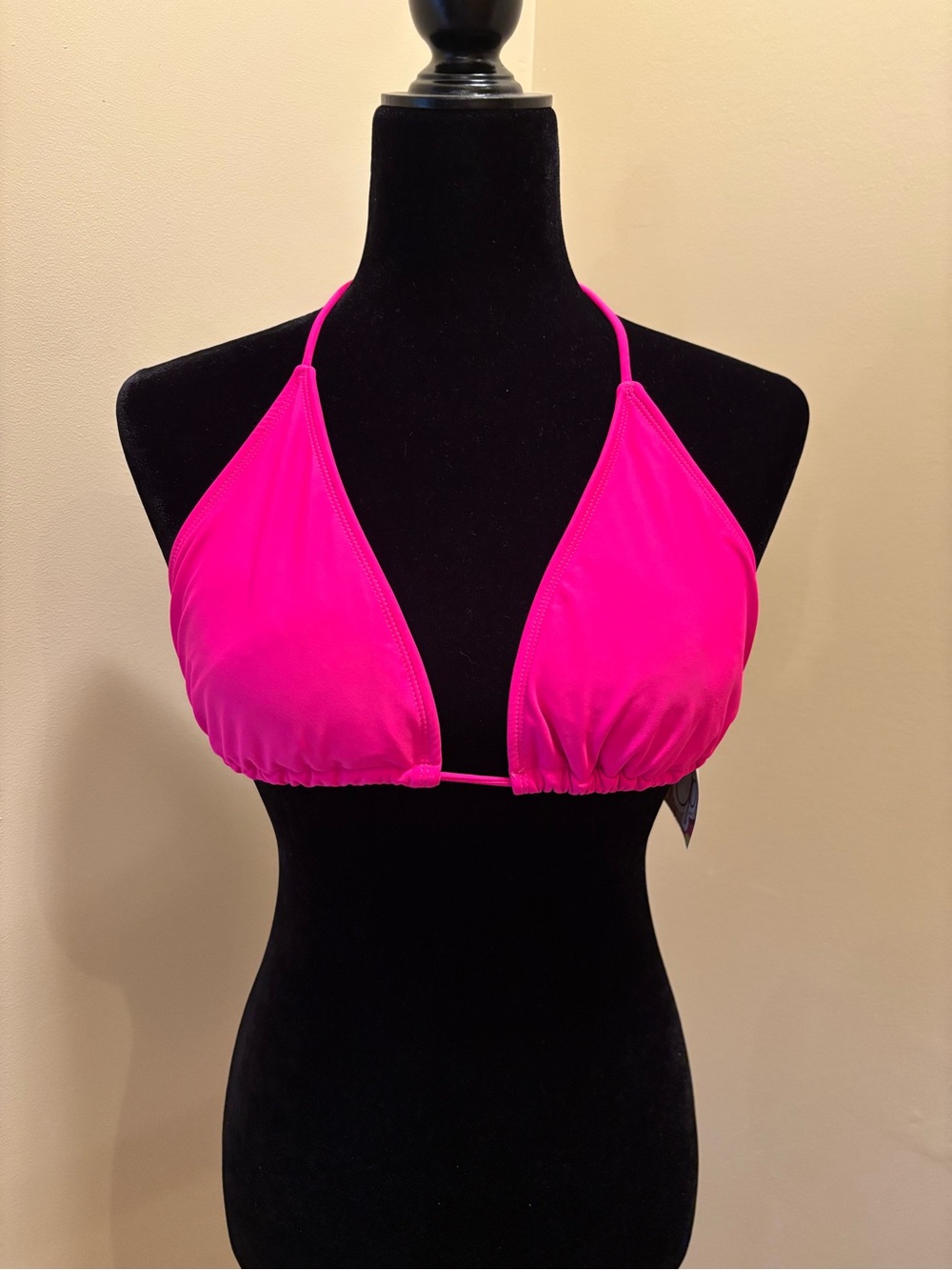 OP Hot Pink Triangle Halter Bikini Top